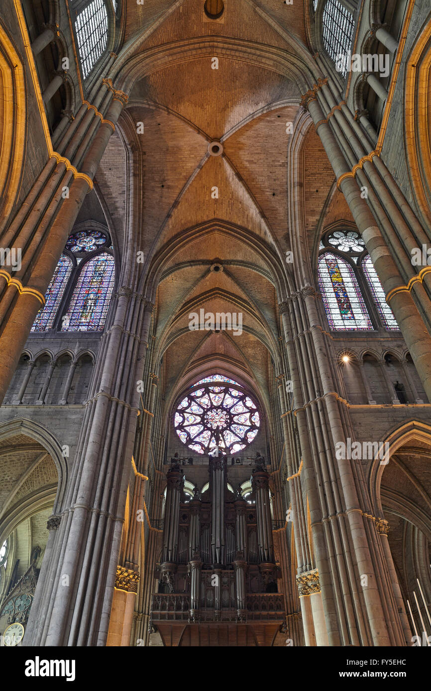 Transept of Our Lady Cathedral. Reims. Marne. France. Stock Photo