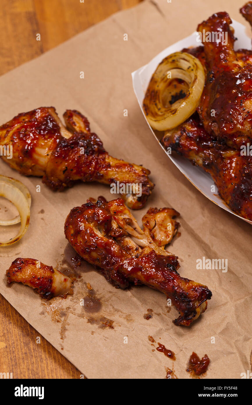 Chicken Drumsticks with Barbecue Sauce Stock Photo Alamy
