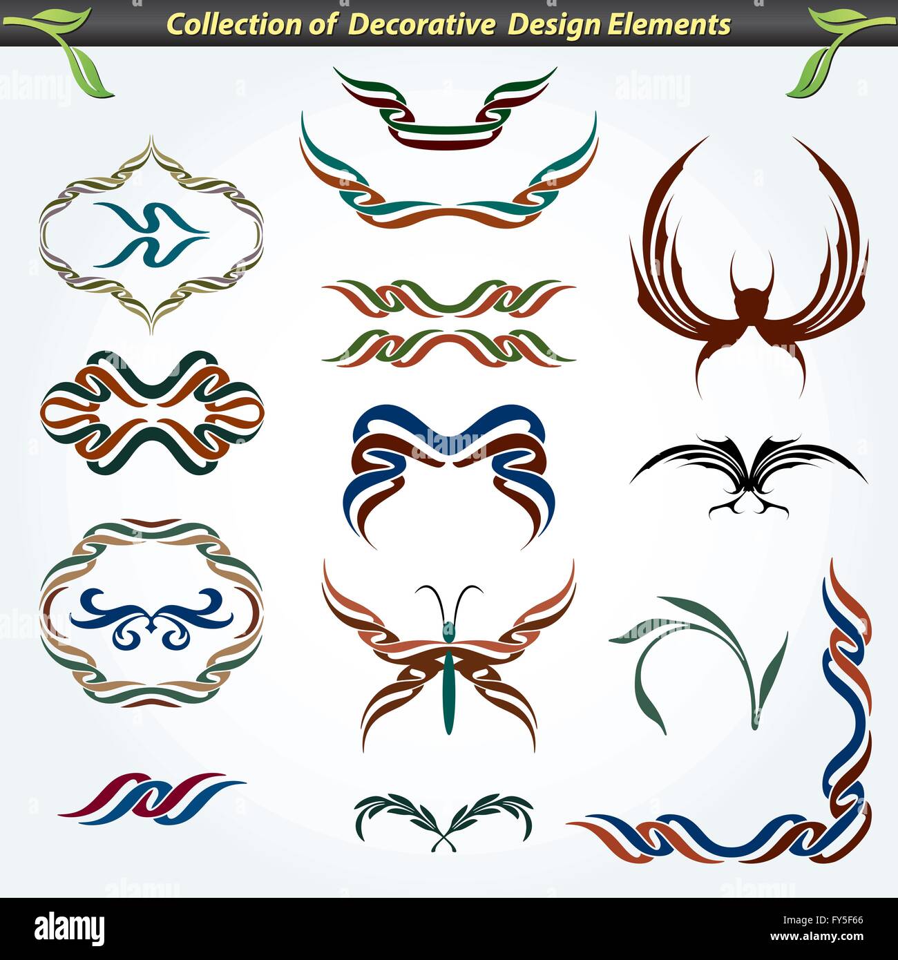 Collection of Decorative Design Elements Stock Vector Image & Art Alamy