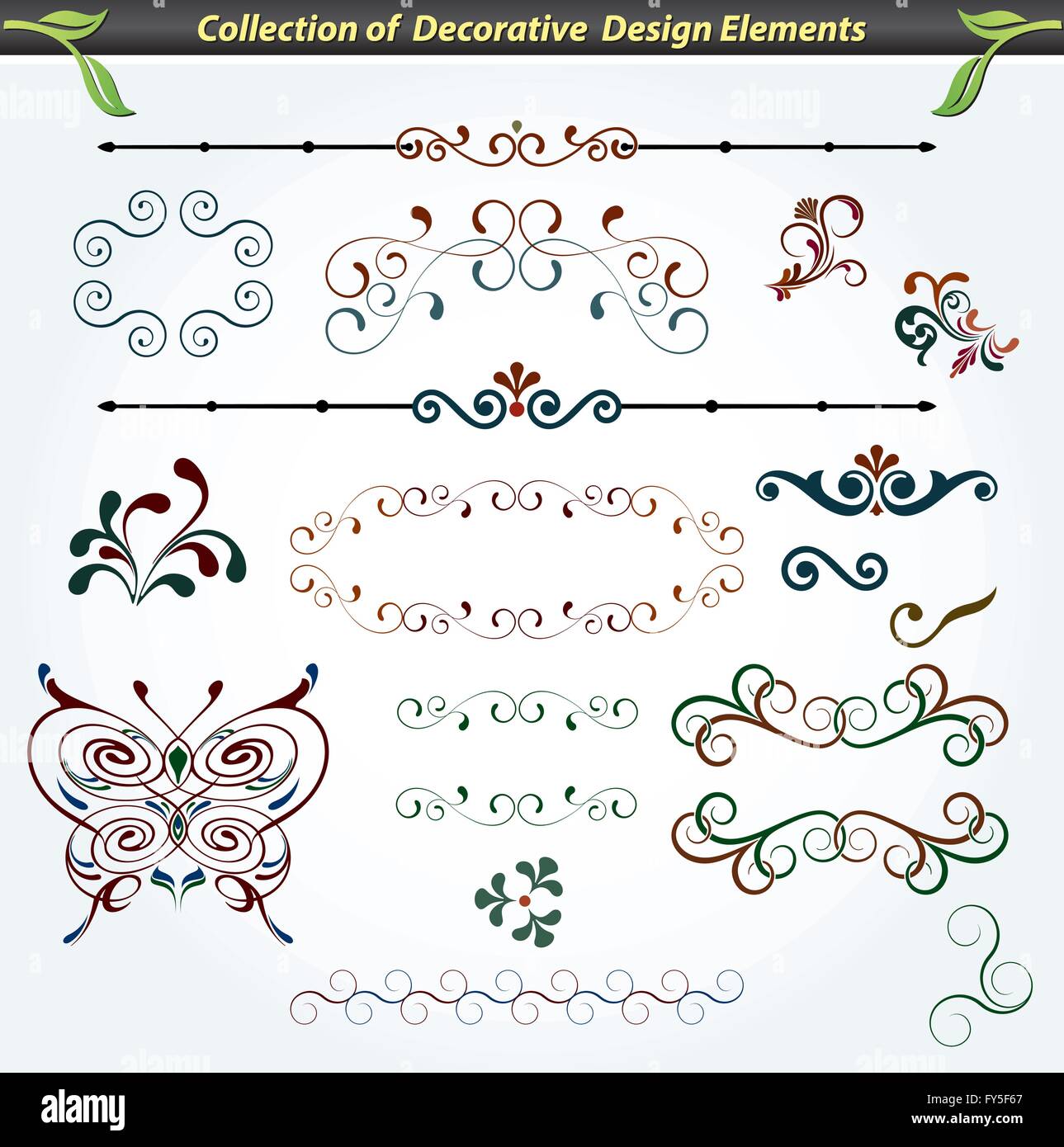 Collection of Decorative Design Elements Stock Vector Image & Art Alamy
