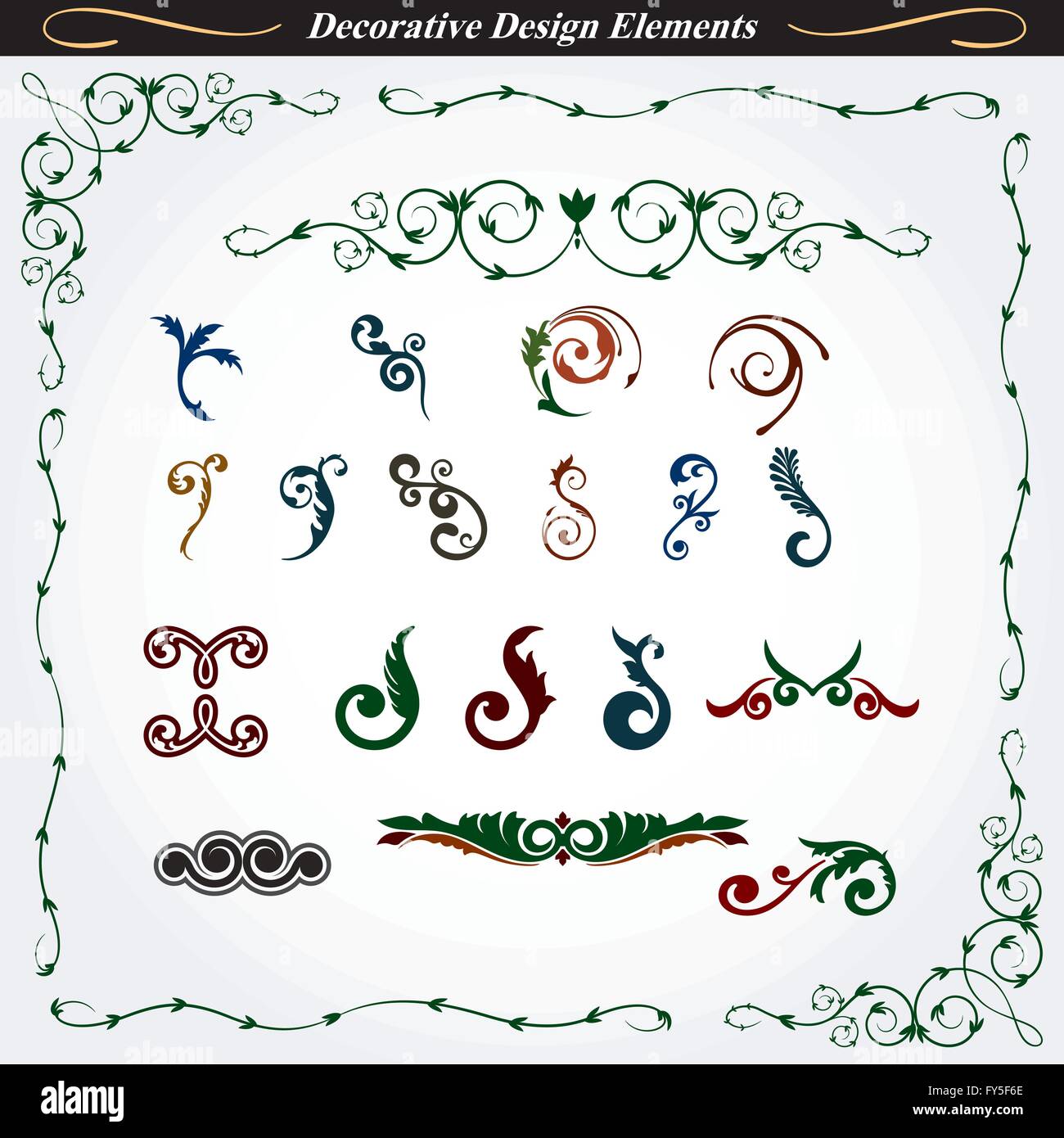 Collection of Decorative Design Elements Stock Vector Image & Art Alamy
