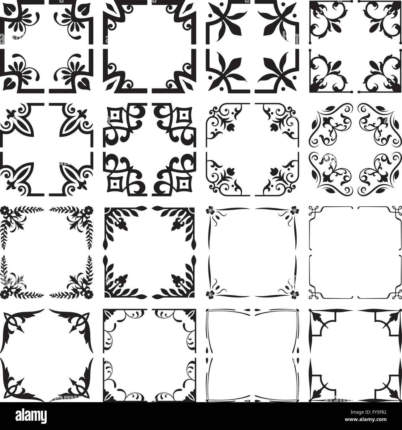 Collection of decorative corners and frames Stock Vector Image & Art