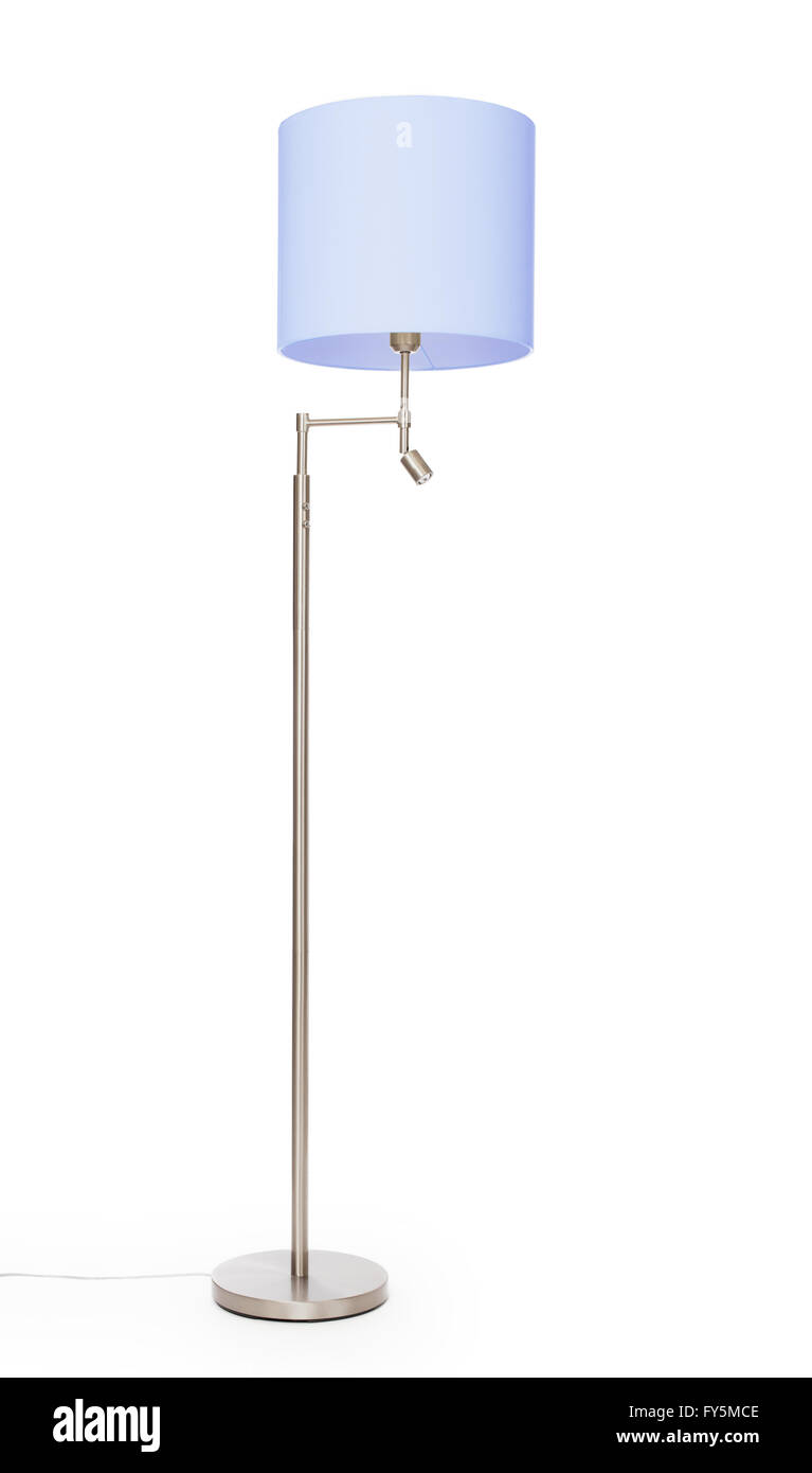 Blue floor lamp, isolated on white background Stock Photo Alamy