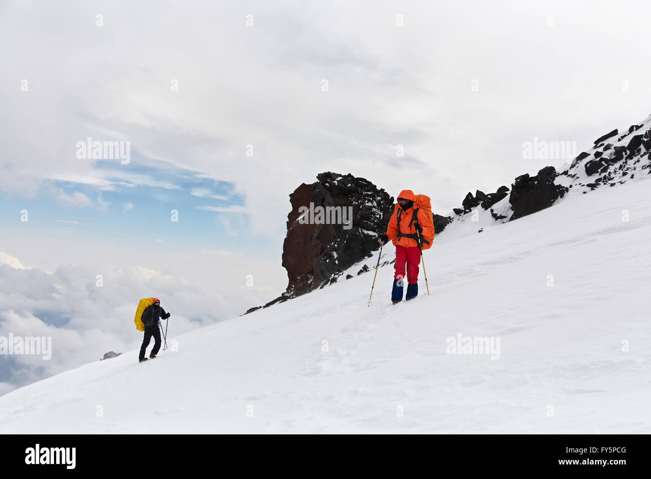 Group of hikers in the mountain Stock Photo - Alamy