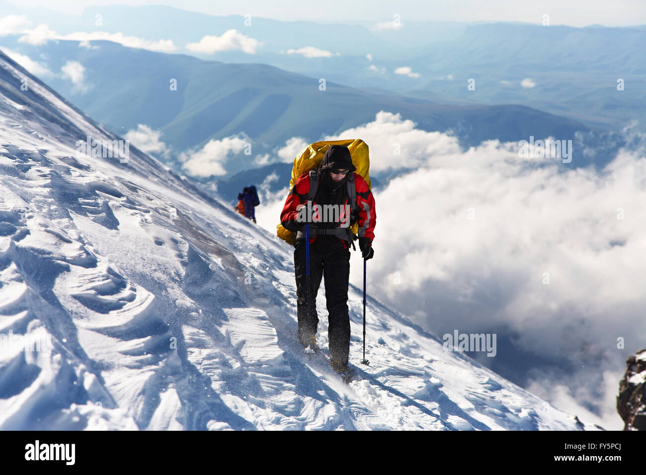 Group of hikers in the mountain Stock Photo - Alamy