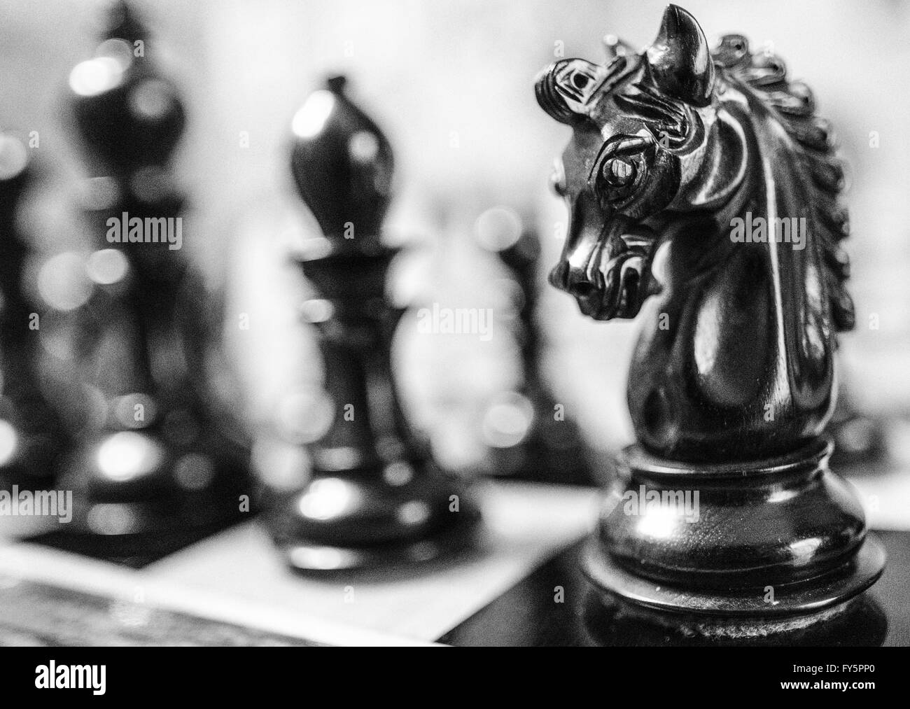 Chess pieces in starting position on a wooden Board Stock Photo by  ©Rostislavv 141334490