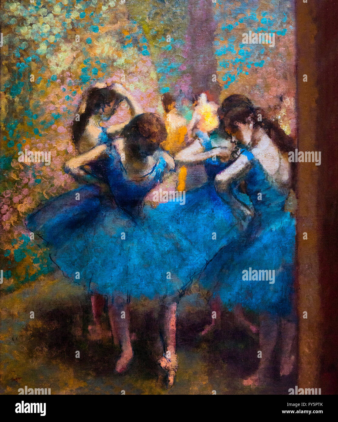 Dancers in Blue, by Edgar Degas, 1890, Musee D'Orsay Paris France Stock Photo