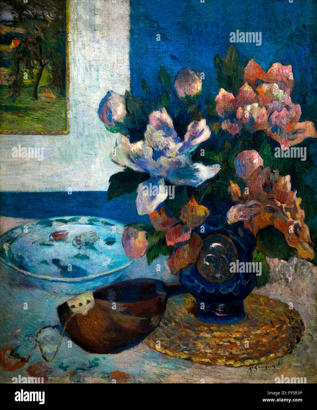 Still life with mandolin, Nature morte a la mandoline, by Paul Gauguin, 1885, Musee D'Orsay, Paris, France, Europe Stock Photo