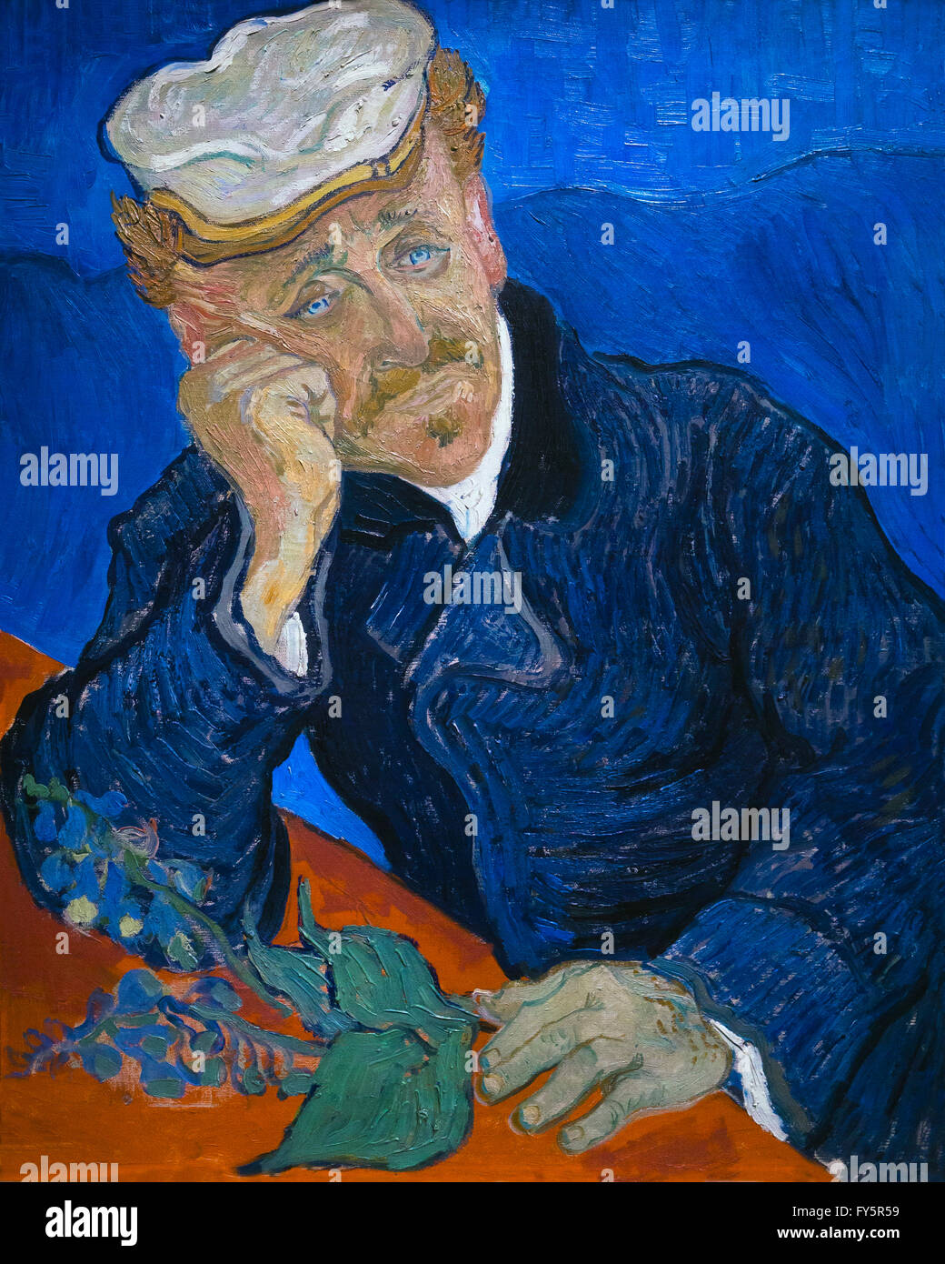 Dr Paul Gachet, by Vincent van Gogh, 1890 Musee D'Orsay, Paris, France, Europe Stock Photo