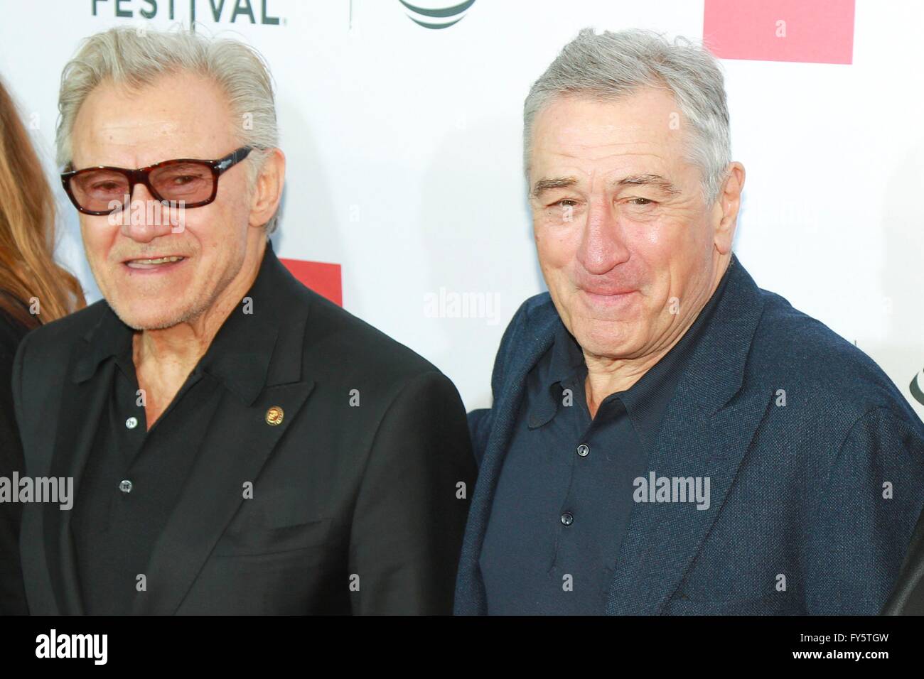 New York, USA. 21st April, 2016. Harvey Keitel, Robert De Niro at