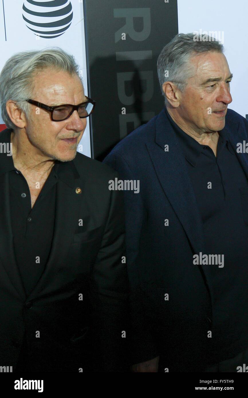 New York, USA. 21st April, 2016. Harvey Keitel, Robert De Niro at