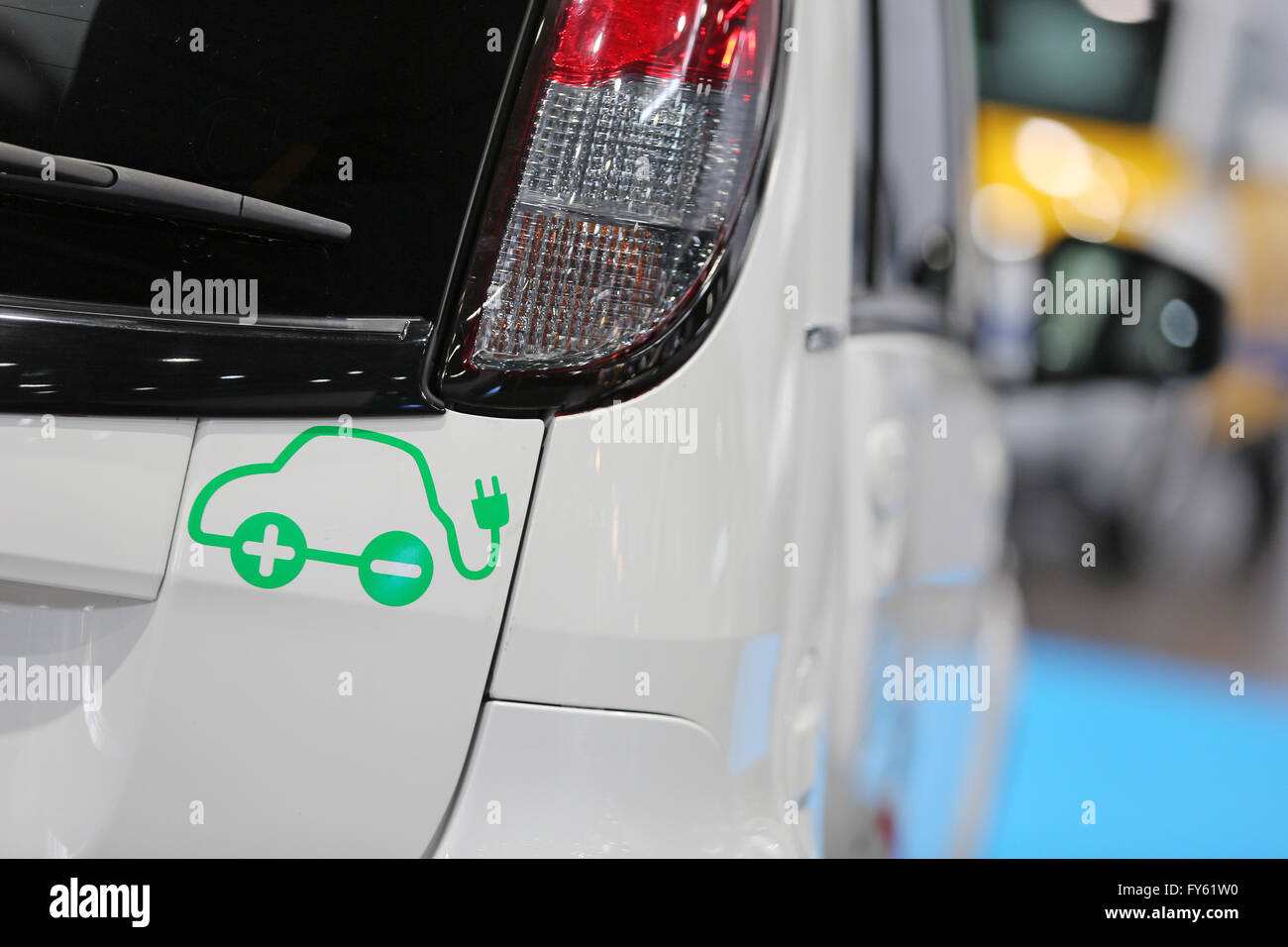 Leipzig, Germany. 14th Apr, 2016. A Peugeot iOn can be seen during a conference on electro mobility in Leipzig, Germany, 14 April 2016. Photo: Jan Woitas/dpa/Alamy Live News Stock Photo