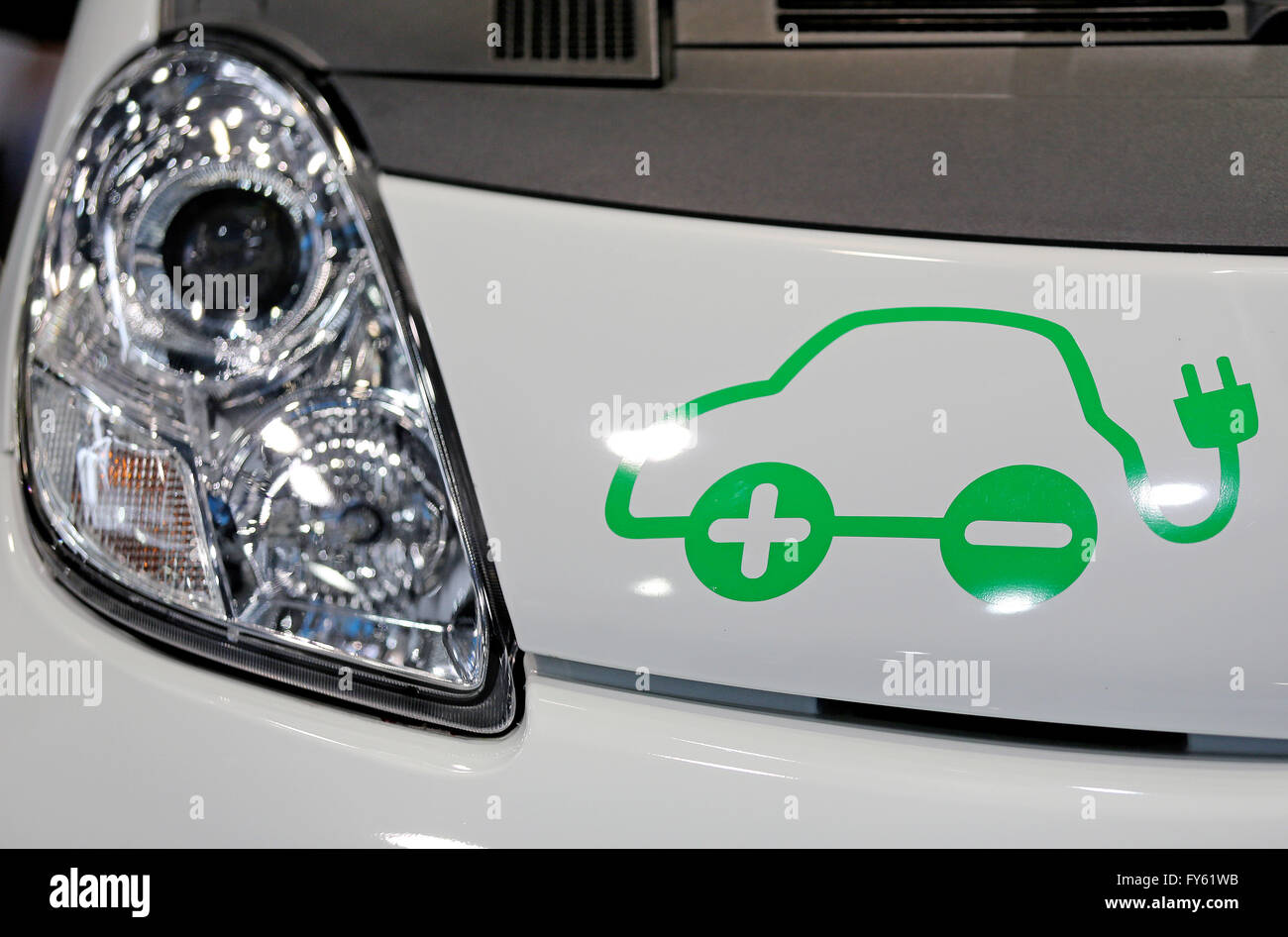 Leipzig, Germany. 14th Apr, 2016. A Peugeot iOn can be seen during a conference on electro mobility in Leipzig, Germany, 14 April 2016. Photo: Jan Woitas/dpa/Alamy Live News Stock Photo