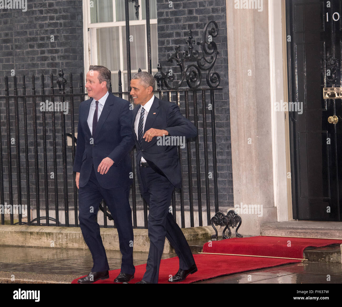 London, UK. 22nd April, 2016. President Barack Obama and David Cameron ...