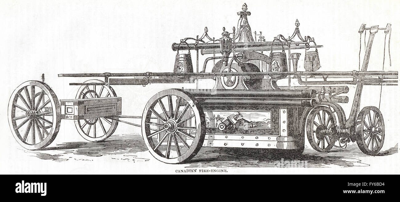 Canadian Fire Engine at The Great Exhibition of 1851 Stock Photo