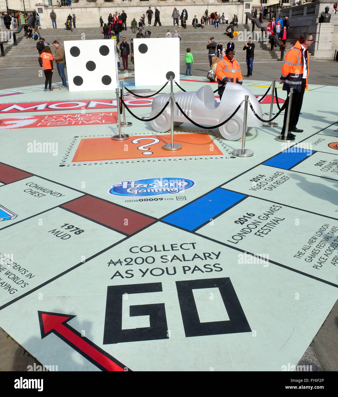 Giant Monopoly board for London Games Festival in Trafalgar Sqaure 3rd Apilr 20166 Stock Photo