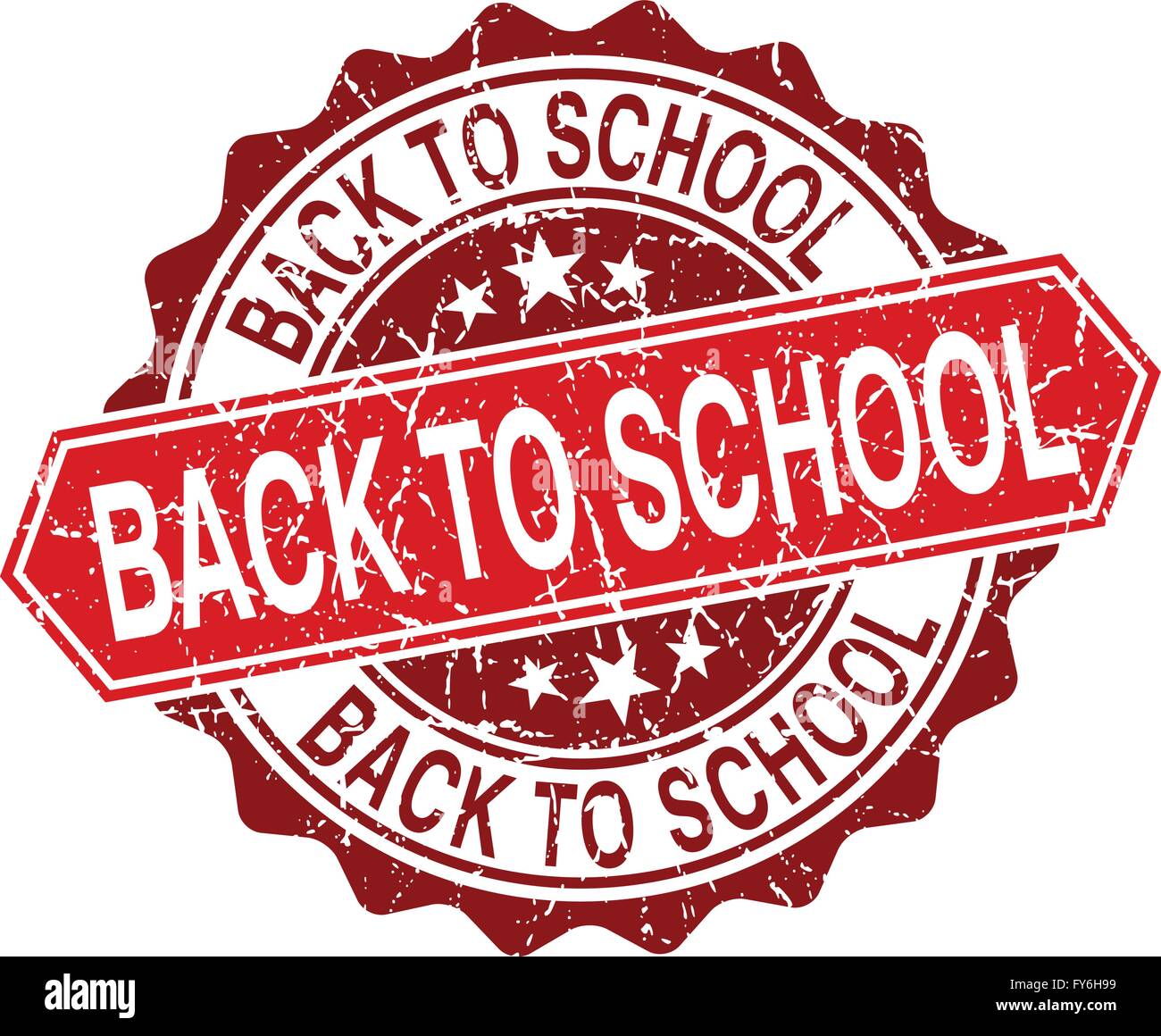 Back to school red vintage stamp isolated on white background Stock ...