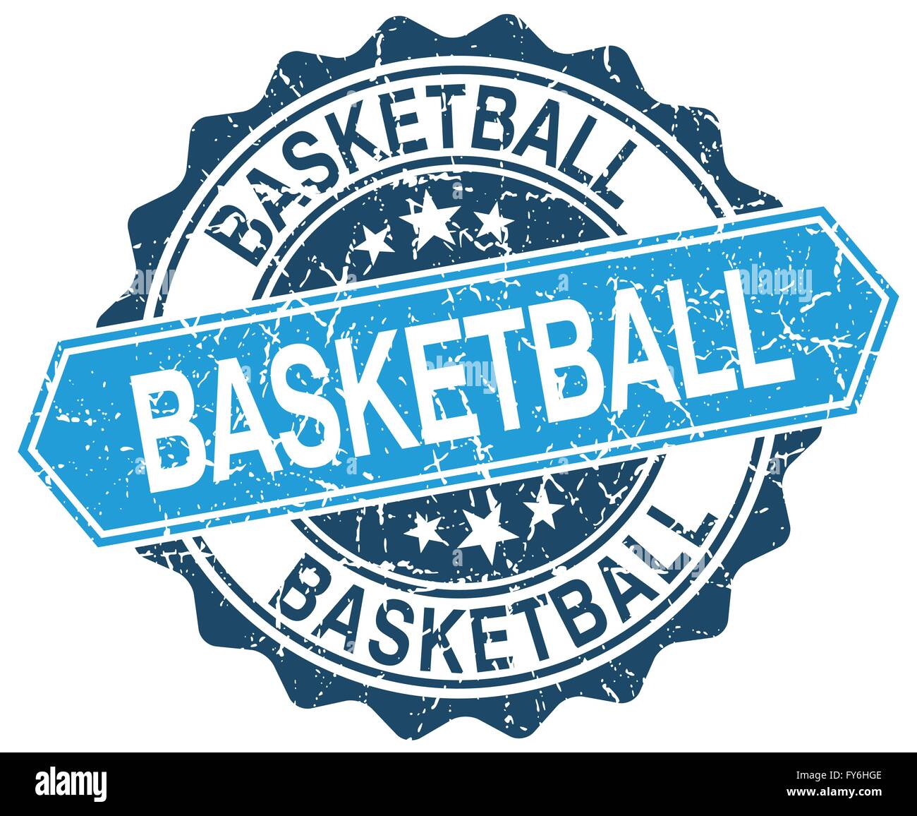 basketball blue round grunge stamp on white Stock Vector Image & Art ...