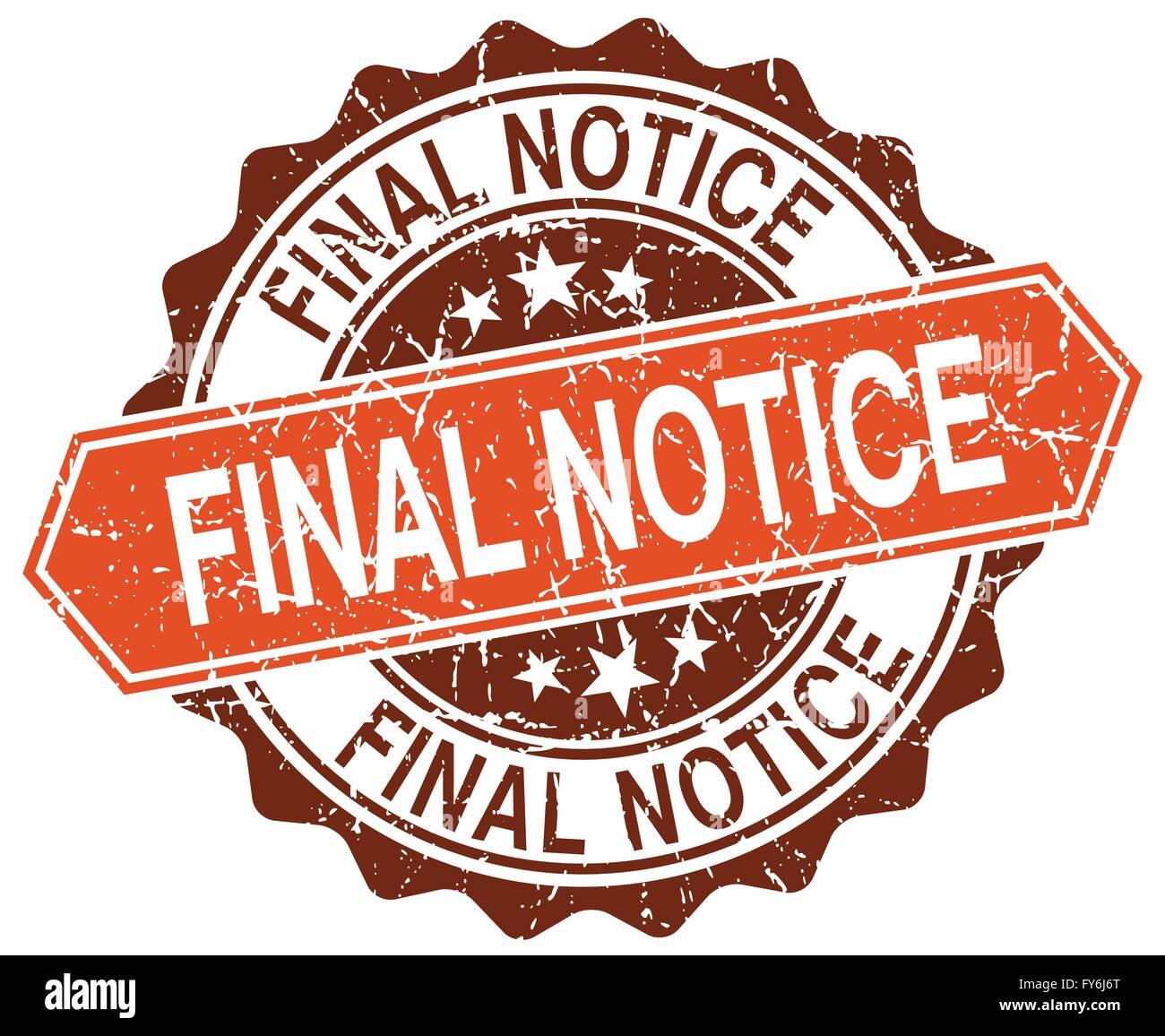 final notice orange round grunge stamp on white Stock Vector Image ...