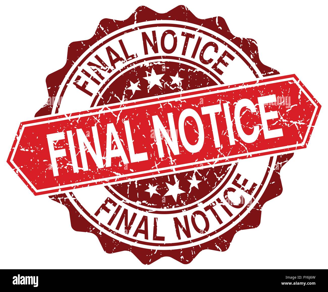 final notice red round grunge stamp on white Stock Vector Image & Art ...