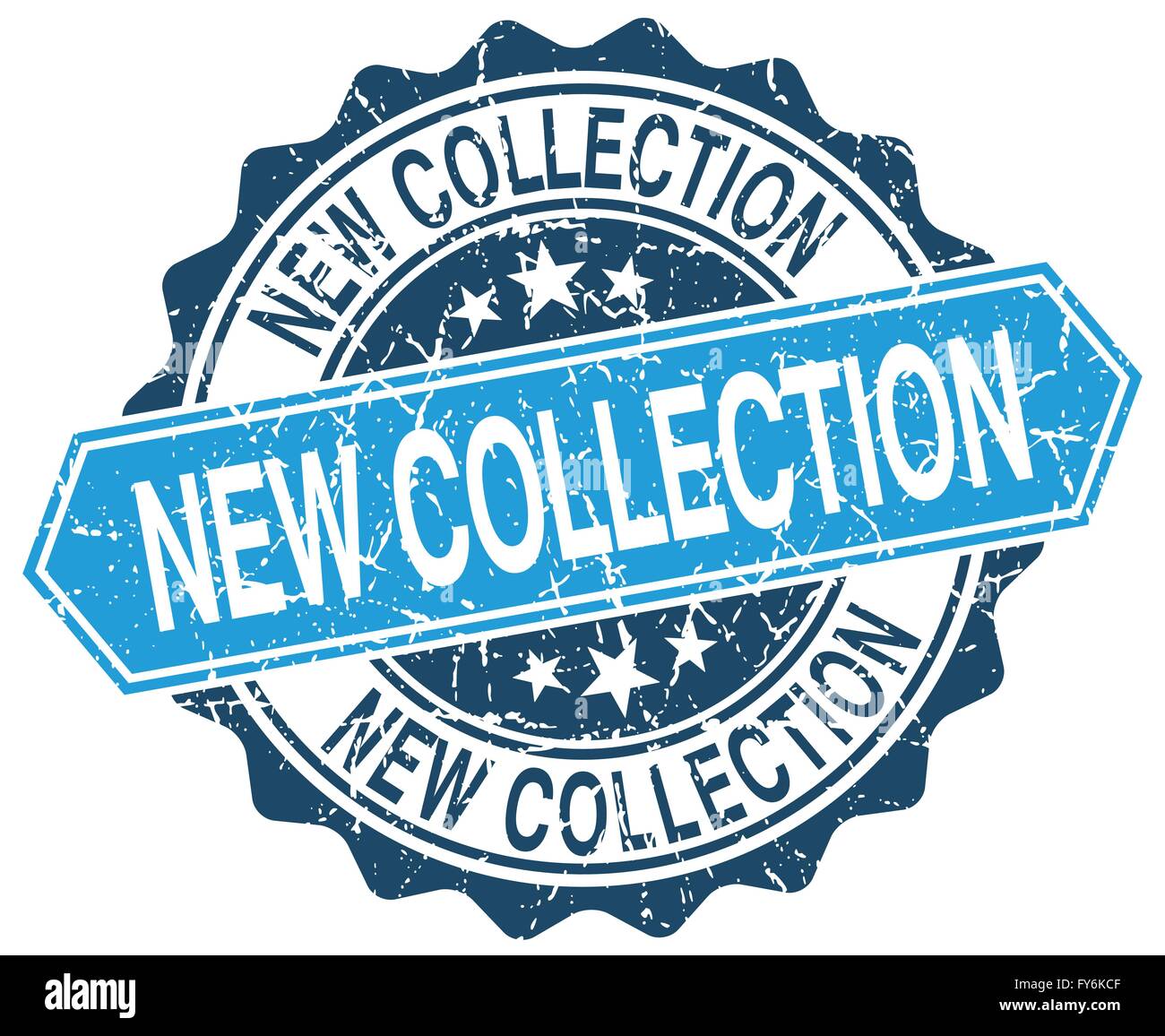 new collection blue round grunge stamp on white Stock Vector Image ...