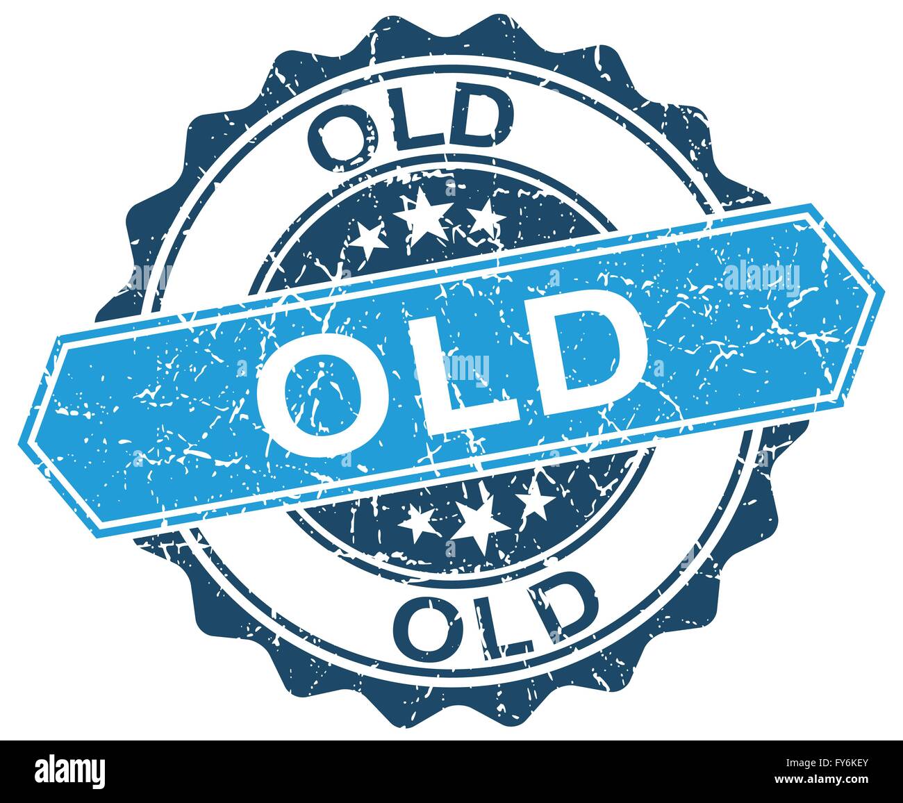 old blue round grunge stamp on white Stock Vector Image & Art - Alamy