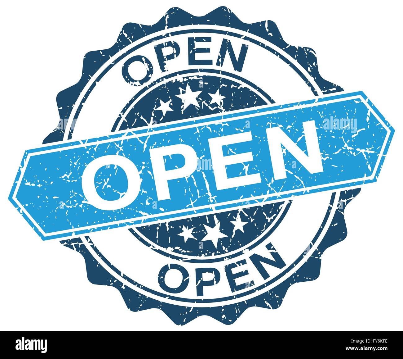 open blue round grunge stamp on white Stock Vector Image & Art - Alamy