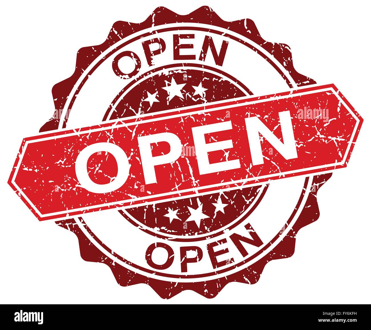 open red round grunge stamp on white Stock Vector Image & Art - Alamy