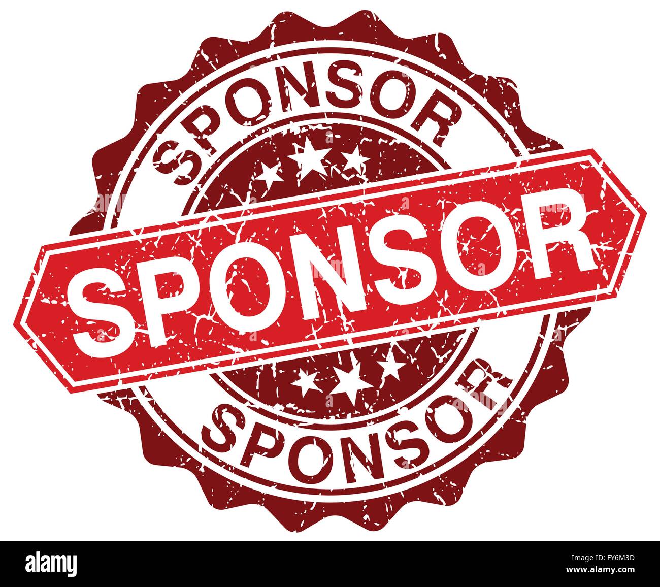 sponsor red round grunge stamp on white Stock Vector Image & Art - Alamy