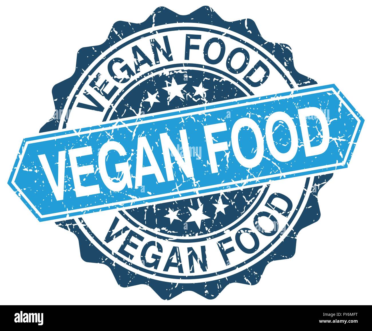 vegan food blue round grunge stamp on white Stock Vector Image & Art ...