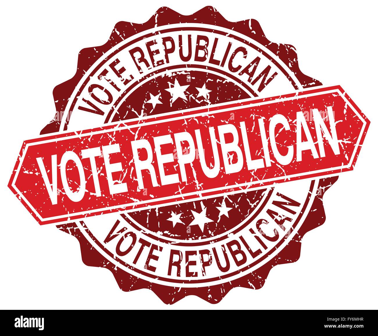 vote republican red round grunge stamp on white Stock Vector Image ...