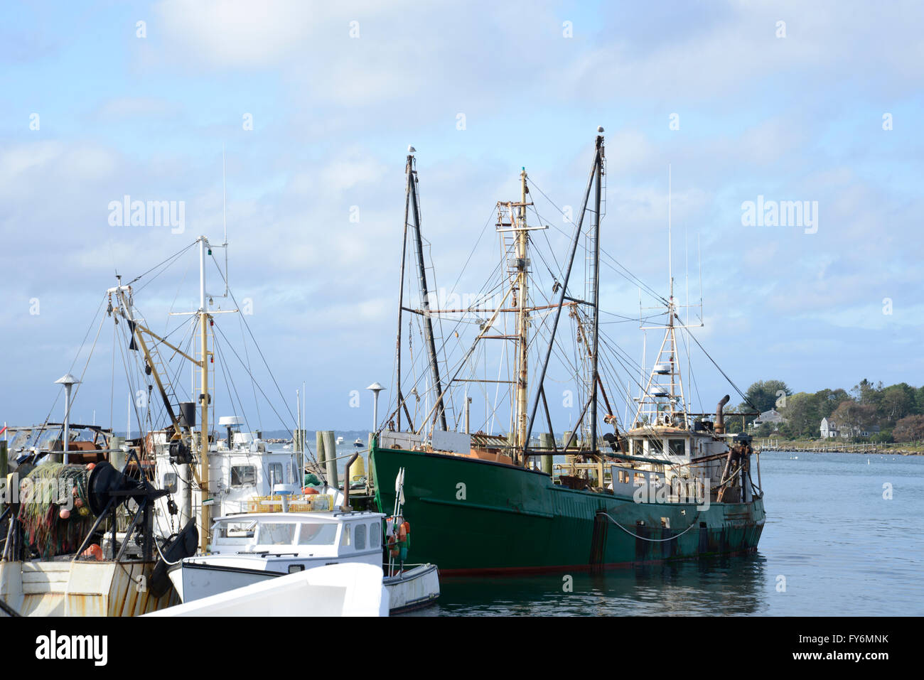 Commercial Fishing Nets On Dock Stock Photo - Download Image