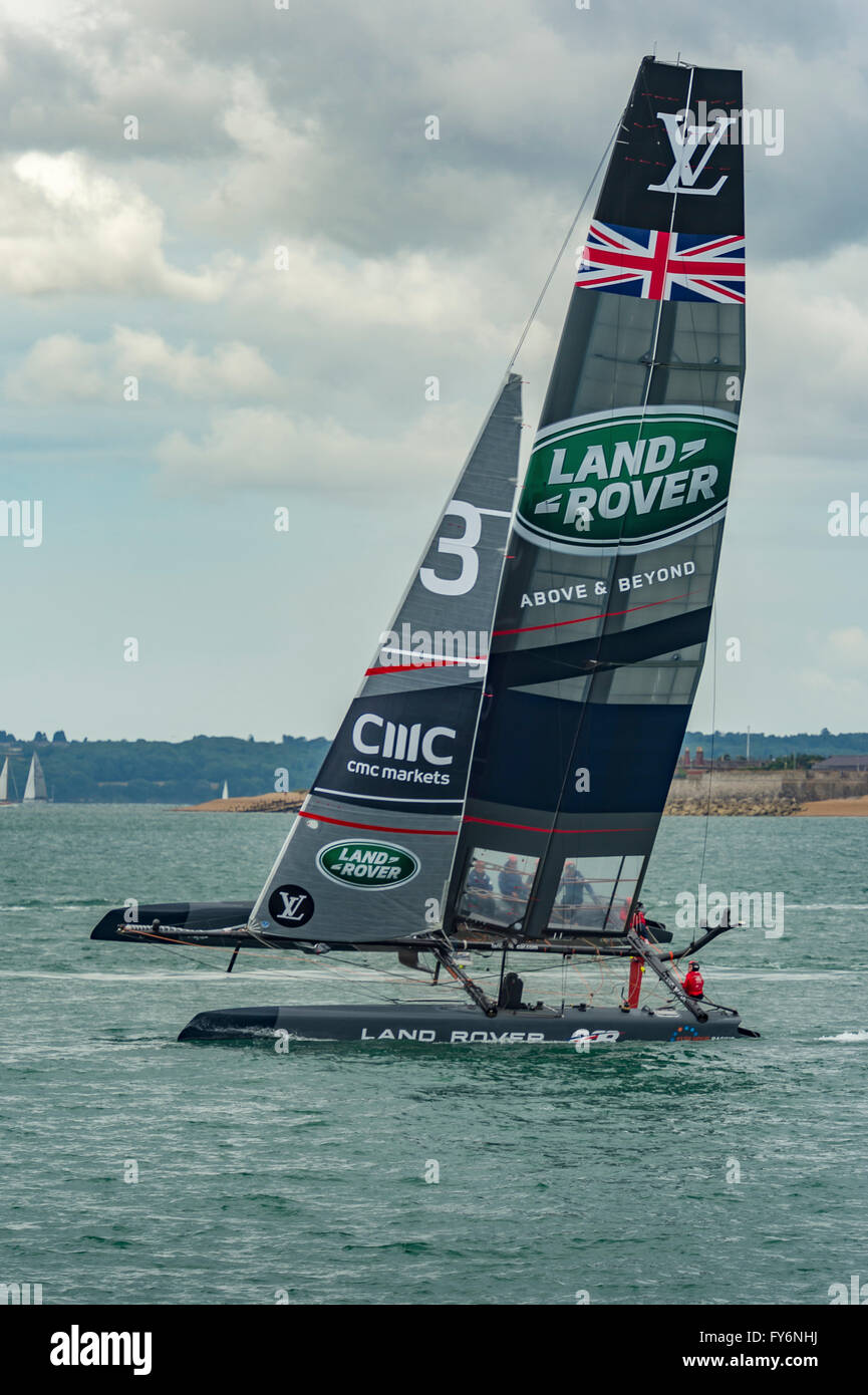 Team Land Rover UK at Portsmouth 2015 America's Cup Stock Photo - Alamy