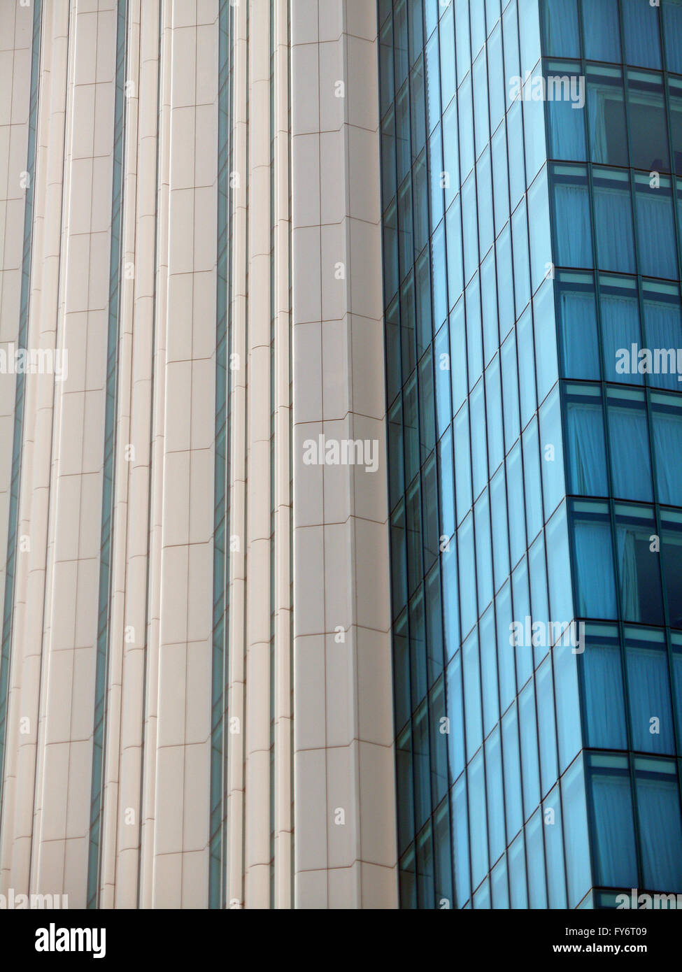 Close-up of Blue Modern Hotel in San Francisco Stock Photo