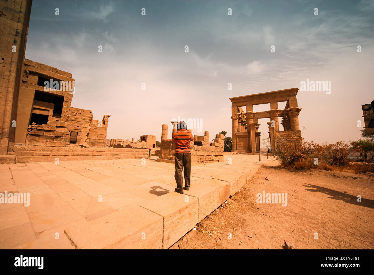 Temple of Philae, UNESCO World Heritage Site, Agilkia Island, Nile Valley, Nubia, Egypt, North Africa Stock Photo