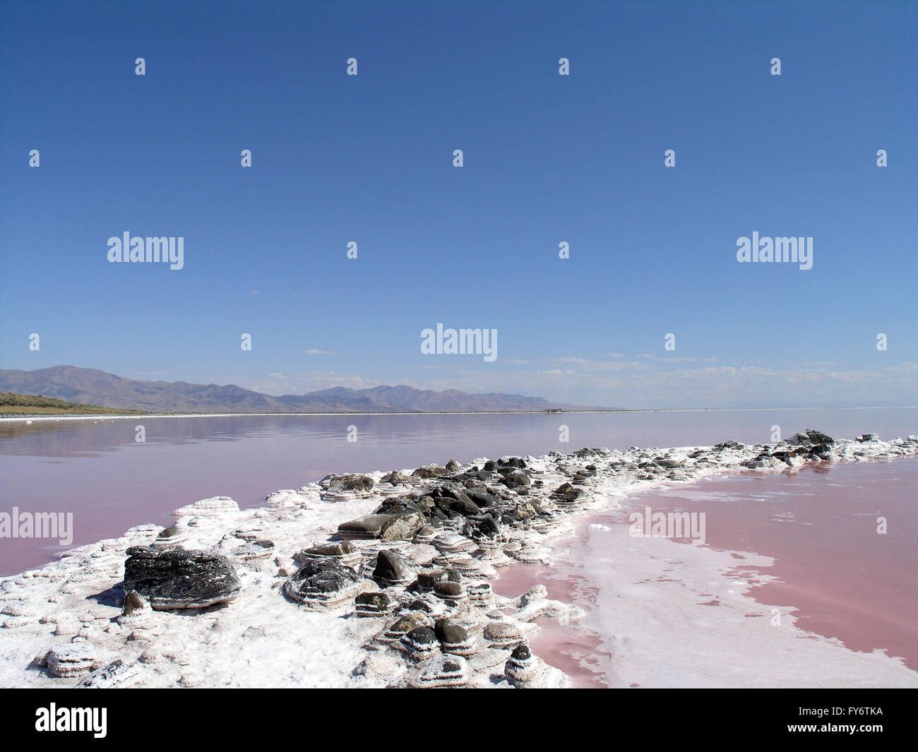 View of Spiral Jetty path along the outer rim. This is a work of art ...