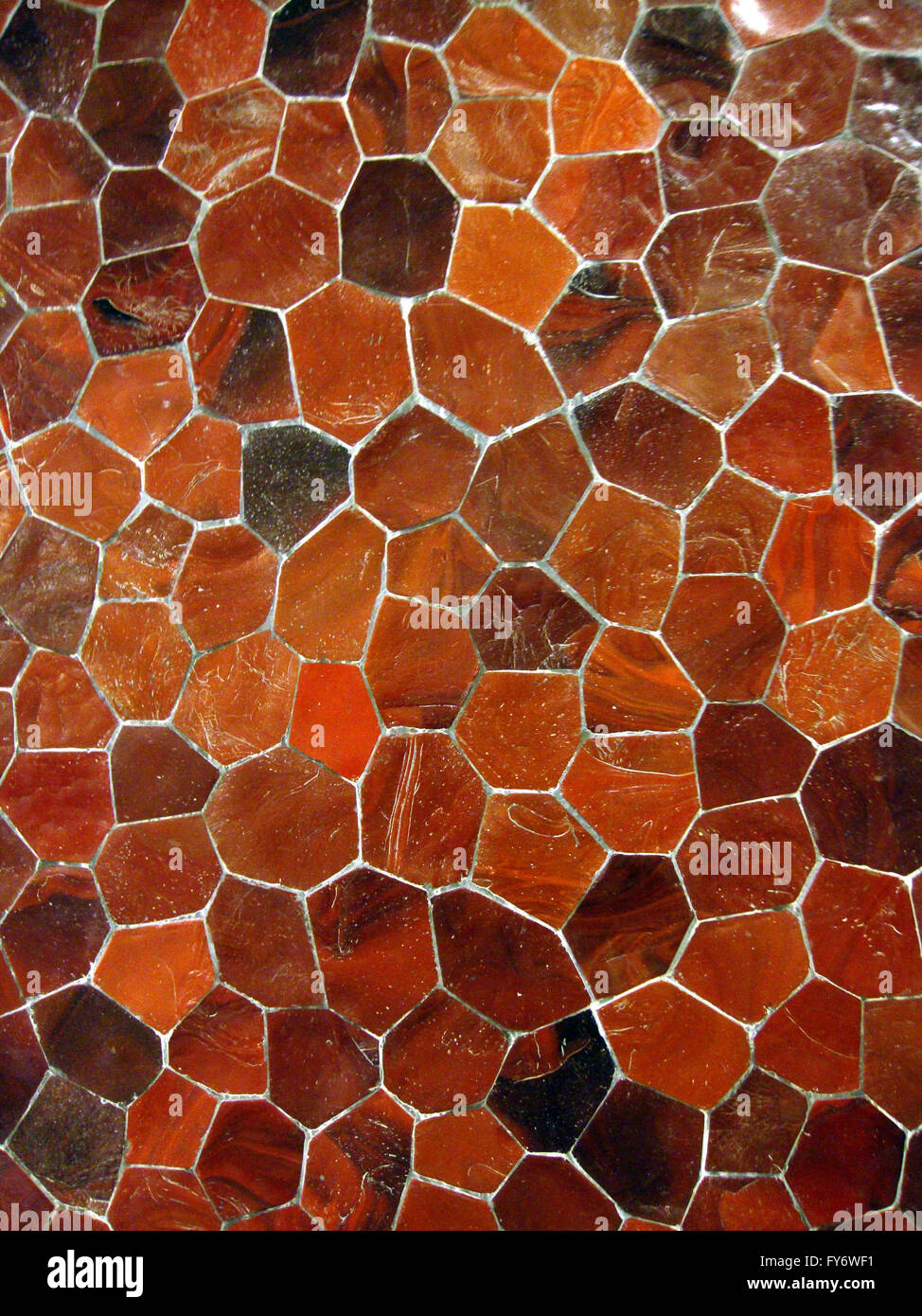 Shades of Orange tile mosaic pattern Stock Photo