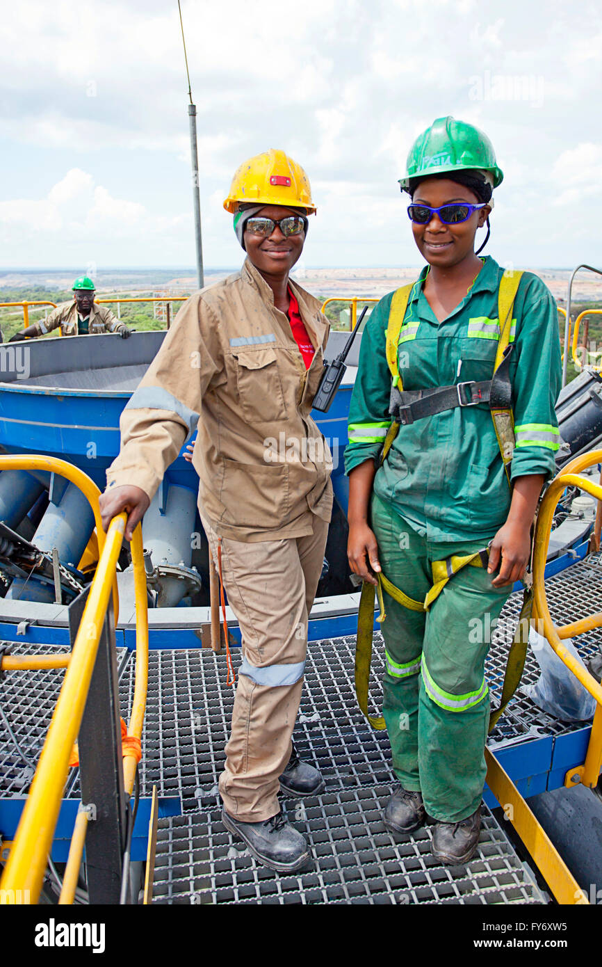 Two female Zambian mining employees Stock Photo - Alamy
