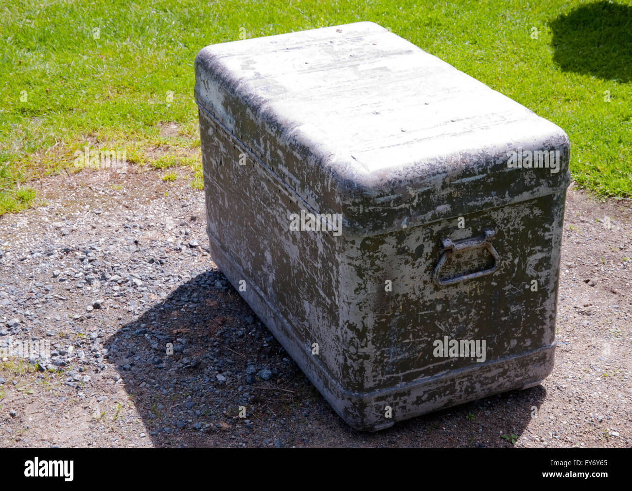 Old metal trunk Stock Photo Alamy