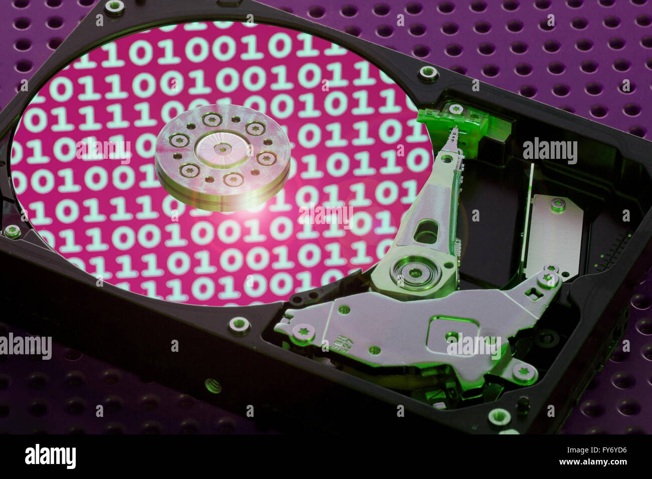 Computer hard disk drive HDD data on a platter Stock Photo Alamy
