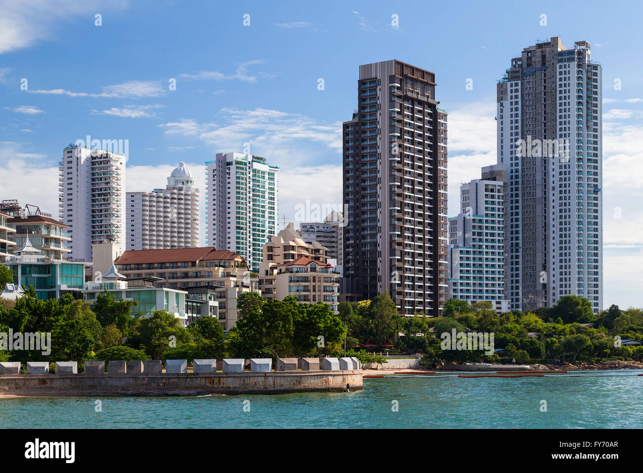 Luxury high rise apartment buildings in Pattaya Stock Photo
