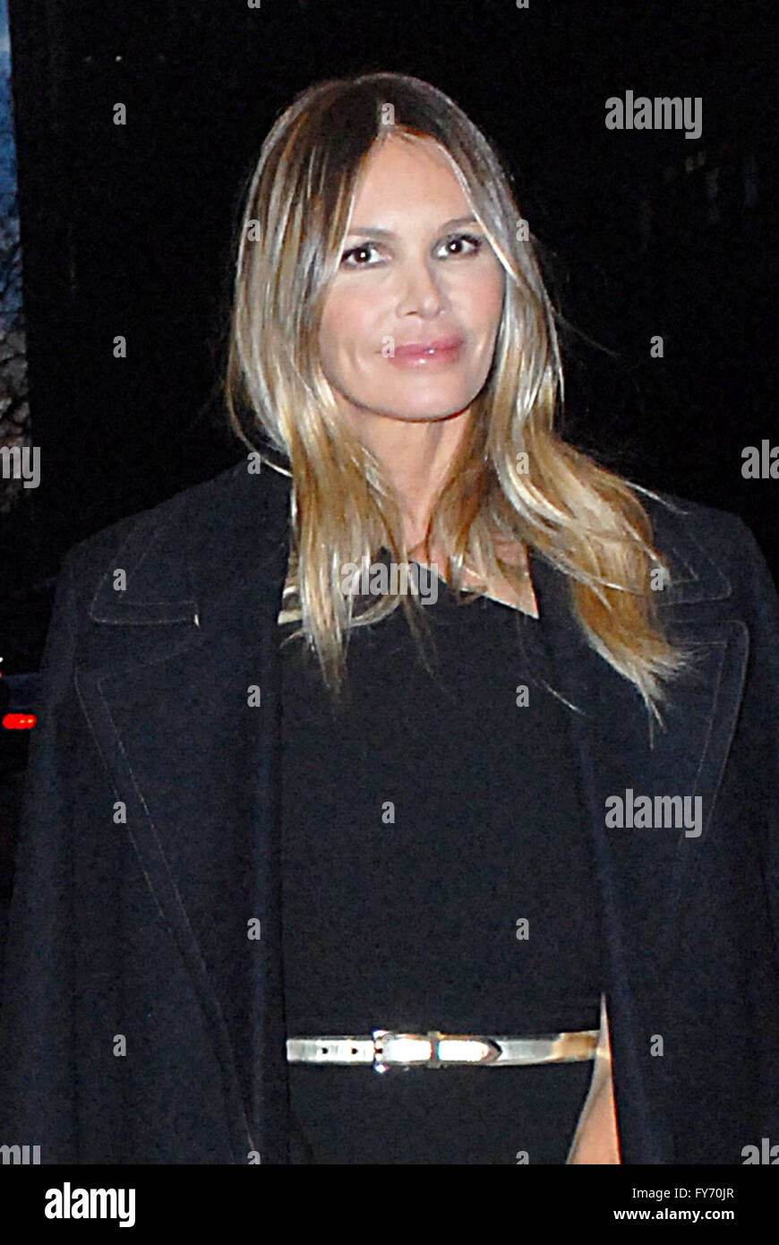 Elle Macpherson arriving and leaving the Bulgari Hotel in Knightsbridge ...