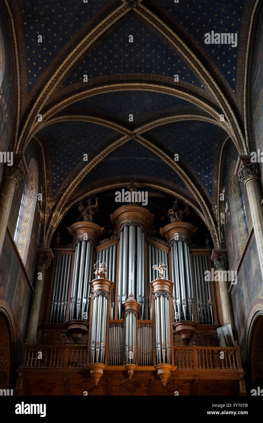 The pipe organ of SaintSulpice Church in Saint German des Pres, Paris