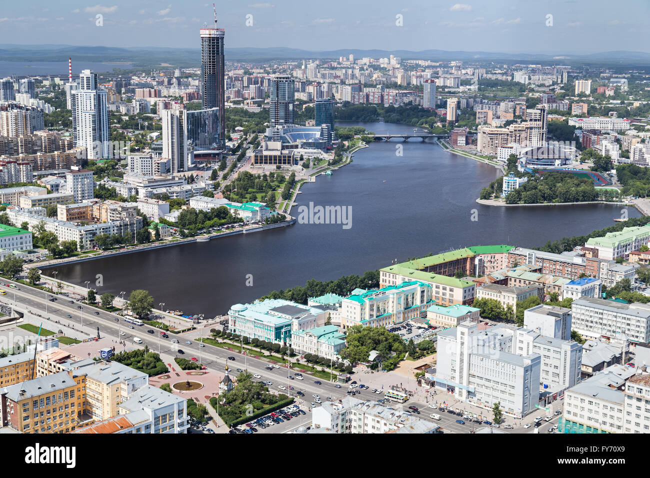 Aerial view of Yekaterinburg Stock Photo