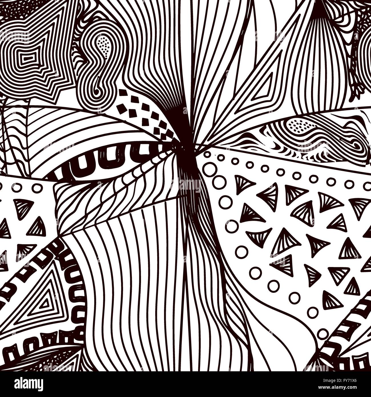 Abstract seamless pattern in zentangle style. Vector illustration. Stock Vector