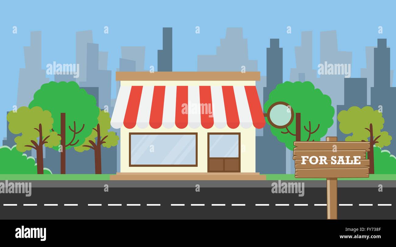 store for sale with board sign on front Stock Vector Image & Art Alamy