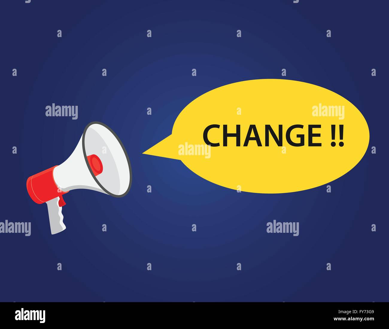 change illustration with megaphone or loudspeaker Stock Vector
