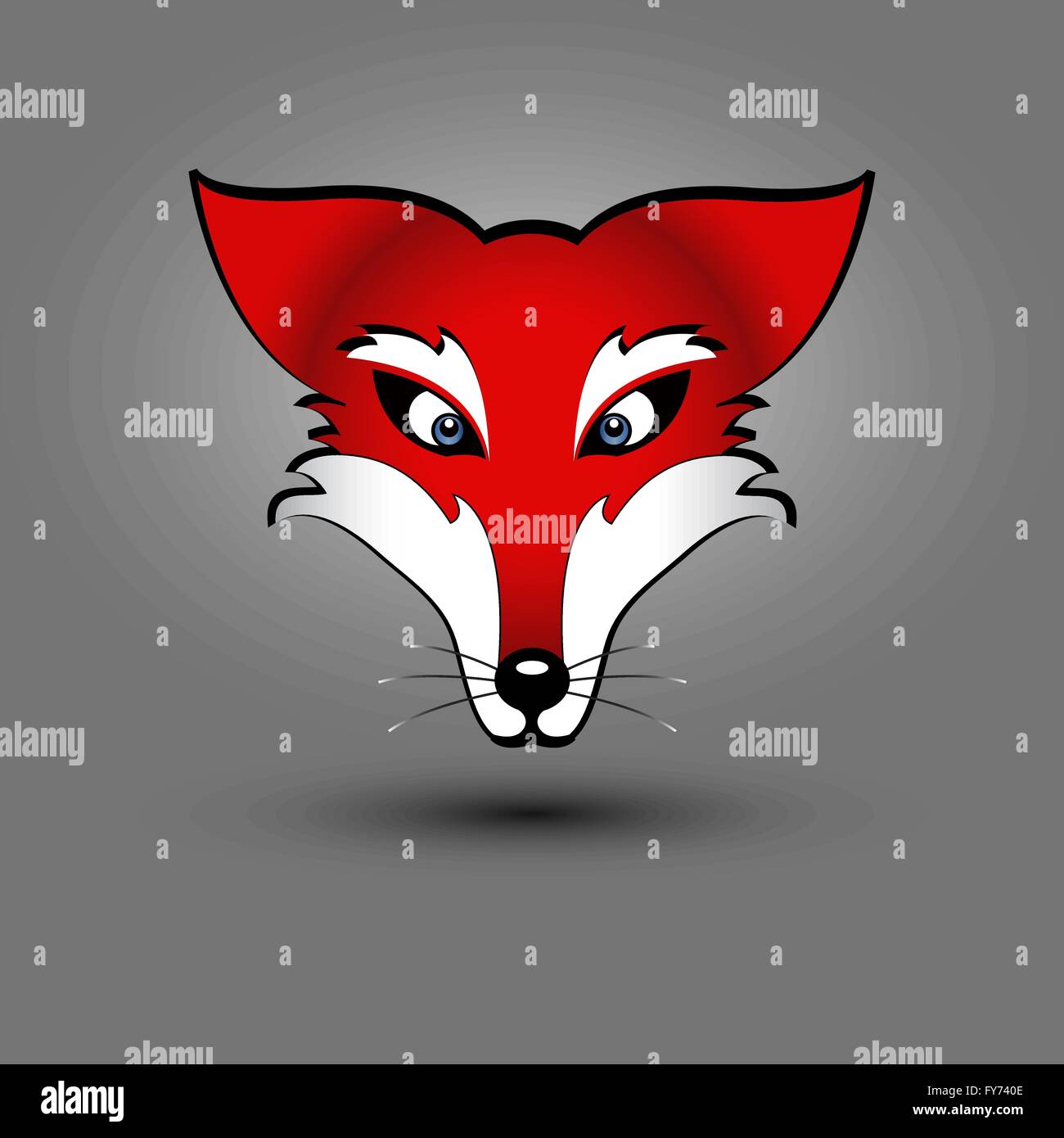 vector drawing of a red fox's head Stock Vector