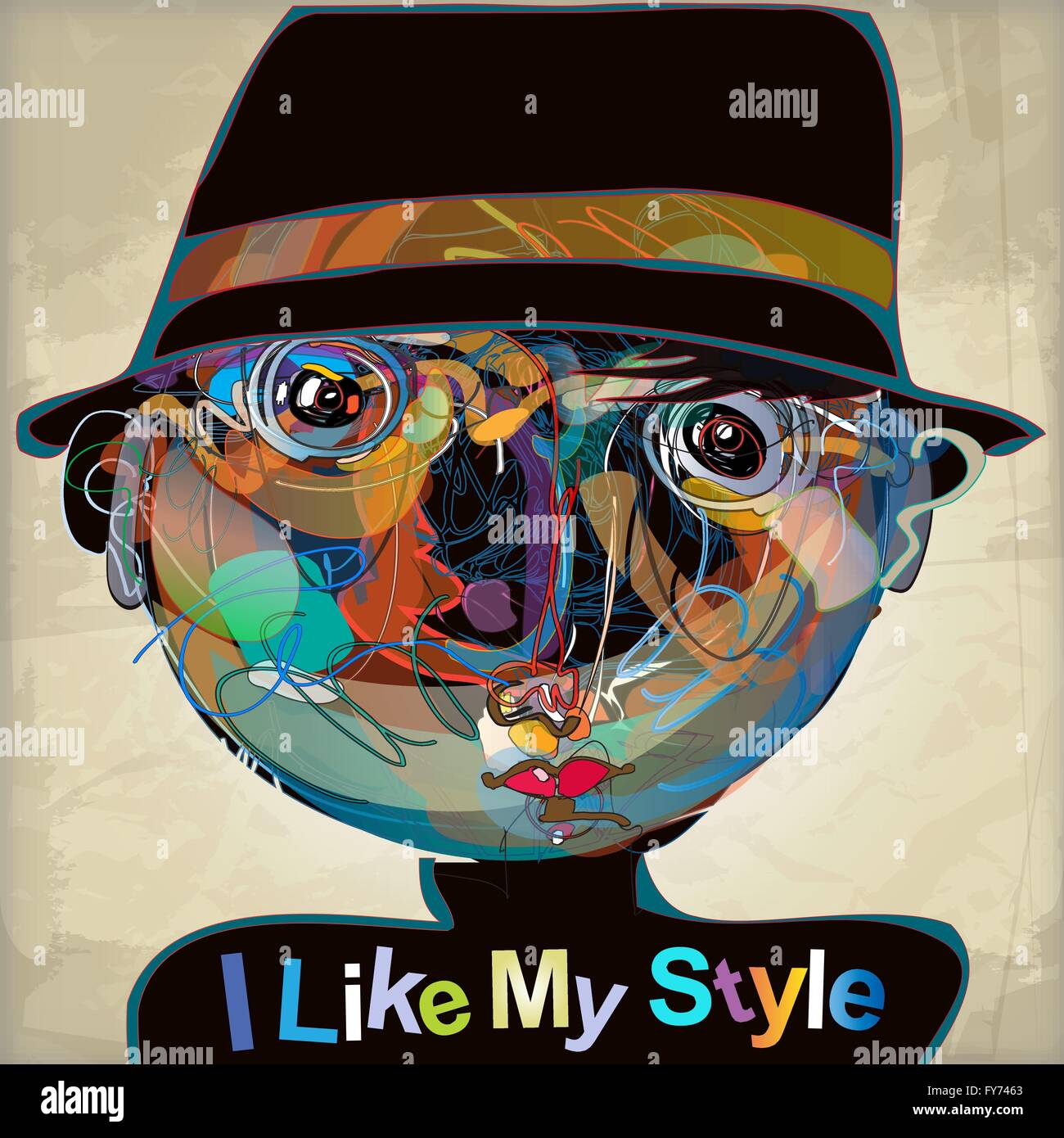 Naive art portrait painting Stock Vector Images - Alamy