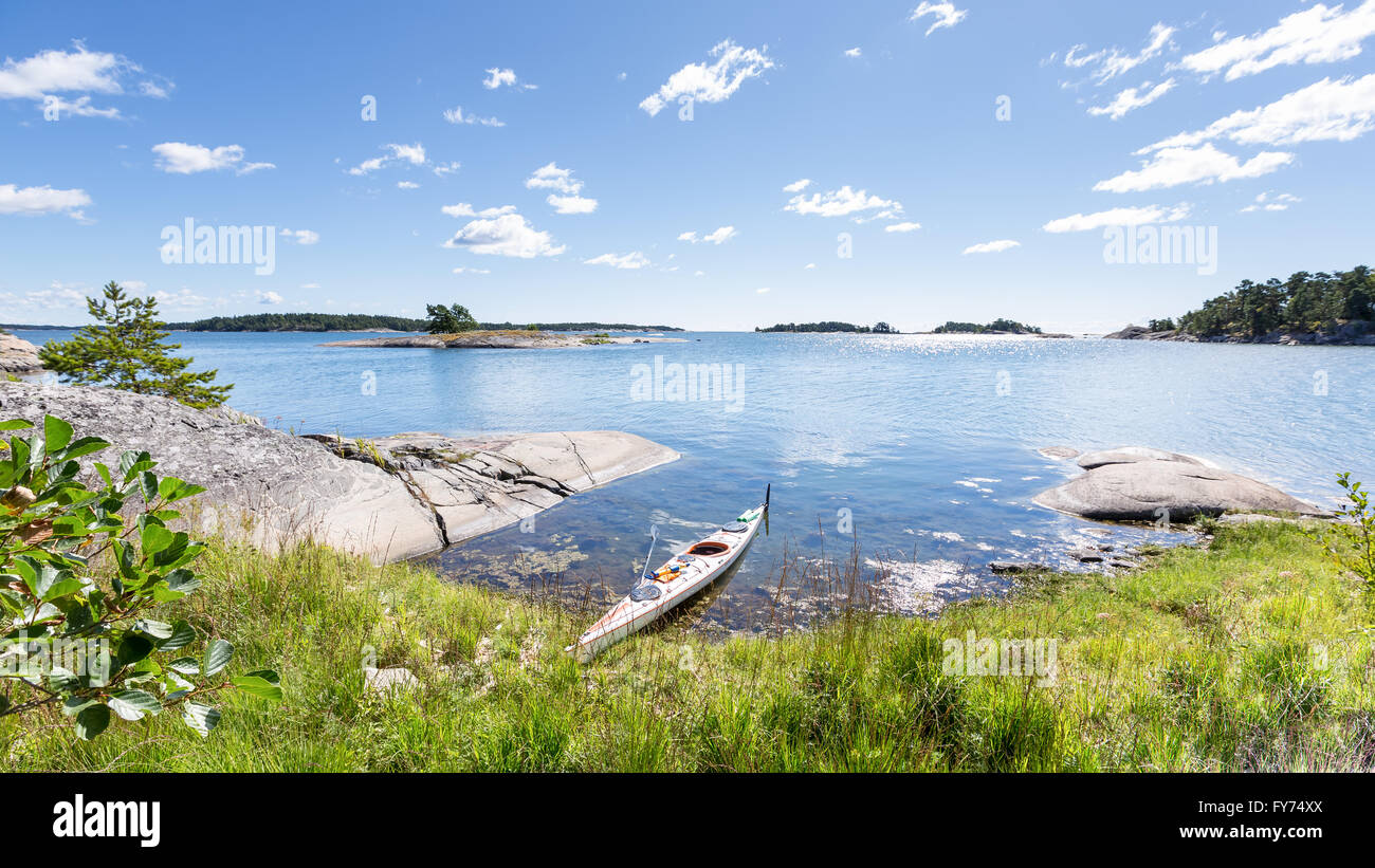 A perfect kayaking weather, Tammisaari archipelago, Finland, Europe, EU ...